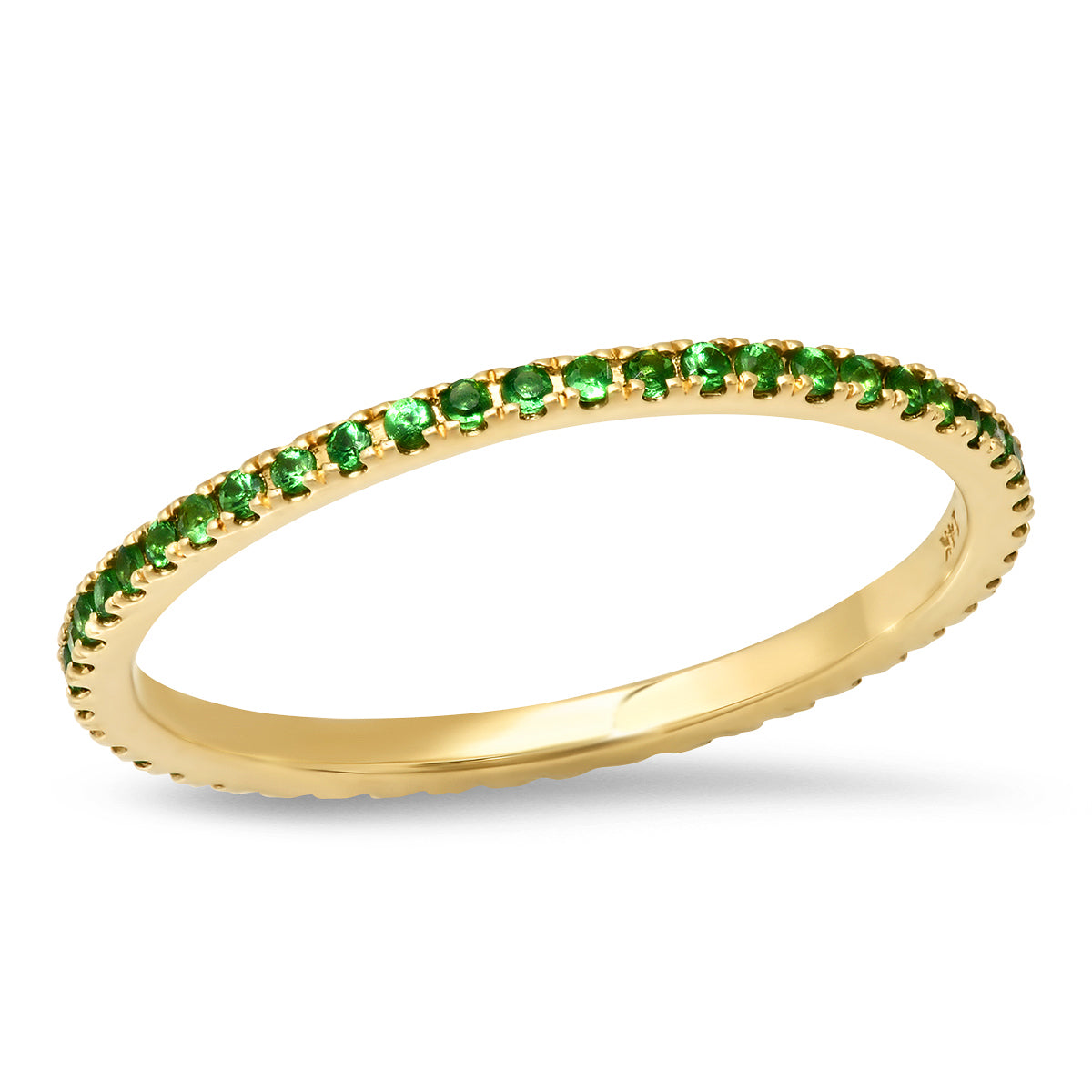 14K Yellow Gold Tsavorite Eternity Band